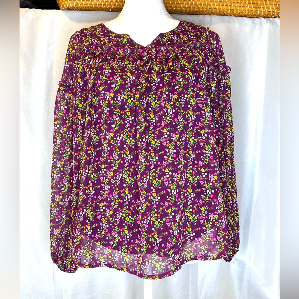 Splendid Floral Purple Girl’s Top Size 14